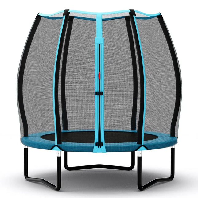 55 Inch Trampoline for Kids Toddler Mini Trampoline with Safety Enclosure Net-Blue - Blue - Trampolines