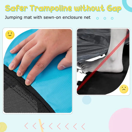 55 Inch Trampoline for Kids Toddler Mini Trampoline with Safety Enclosure Net-Blue - Blue - Trampolines