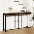 55’’ Industrial Console Table with H-Shaped Base-Brown - Brown - Console Tables