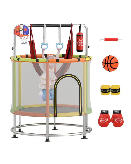 55’’ Kids Trampoline Gift for for 3-6 Years Old Boys and Girls-Green - Green - Trampolines