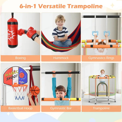 55’’ Kids Trampoline Gift for for 3-6 Years Old Boys and Girls-Green - Green - Trampolines