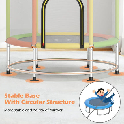 55’’ Kids Trampoline Gift for for 3-6 Years Old Boys and Girls-Green - Green - Trampolines