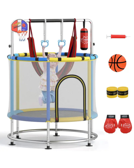 55’’ Kids Trampoline Gift for for 3-6 Years Old Boys and Girls-Navy - Navy - Trampolines