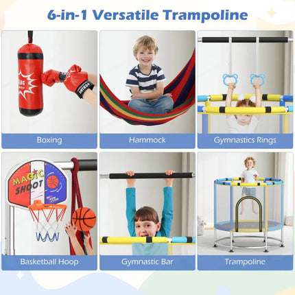 55’’ Kids Trampoline Gift for for 3-6 Years Old Boys and Girls-Navy - Navy - Trampolines