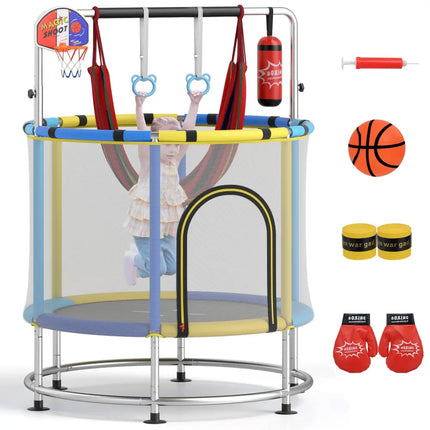 55’’ Kids Trampoline Gift for for 3-6 Years Old Boys and Girls-Navy - Navy - Trampolines
