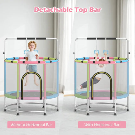 55’’ Kids Trampoline Gift for for 3-6 Years Old Boys and Girls-Pink - Pink - Trampolines