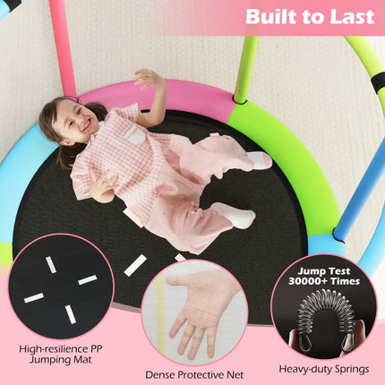 55’’ Kids Trampoline Gift for for 3-6 Years Old Boys and Girls-Pink - Pink - Trampolines