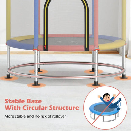 55’’ Kids Trampoline Gift for for 3-6 Years Old Boys and Girls-Red - Red - Trampolines