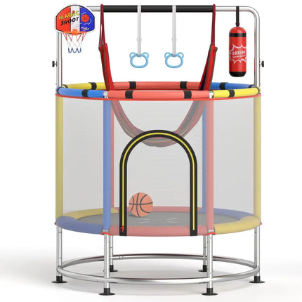 55’’ Kids Trampoline Gift for for 3-6 Years Old Boys and Girls-Red - Red - Trampolines