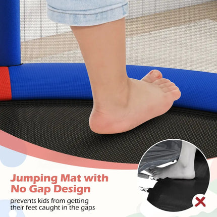 55’’ Kids Trampoline Gift for for 3-6 Years Old Boys and Girls-Red - Red - Trampolines