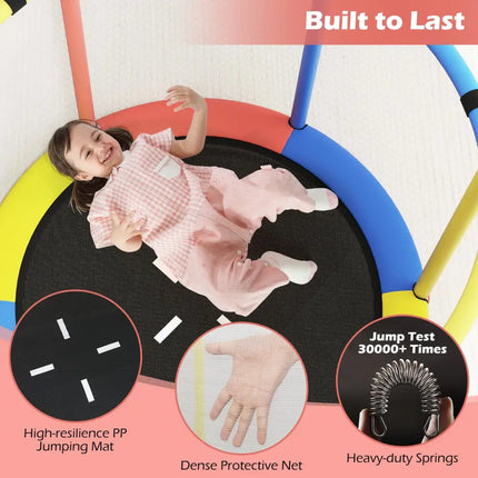 55’’ Kids Trampoline Gift for for 3-6 Years Old Boys and Girls-Red - Red - Trampolines