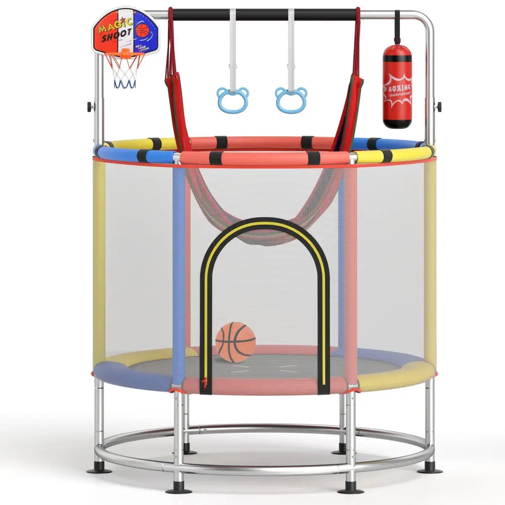 55’’ Kids Trampoline Gift for for 3-6 Years Old Boys and Girls-Red - Red - Trampolines