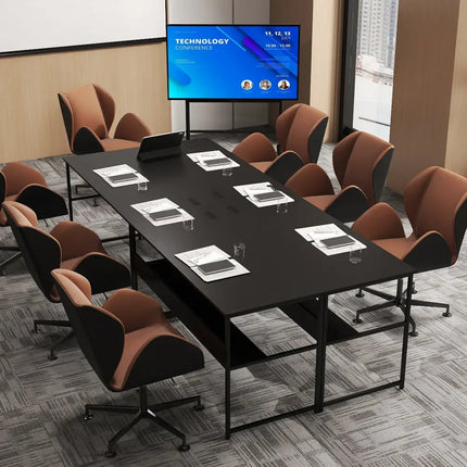 55 x 24 inch Computer Desk with Power Outlets and USB Ports-Black Costway