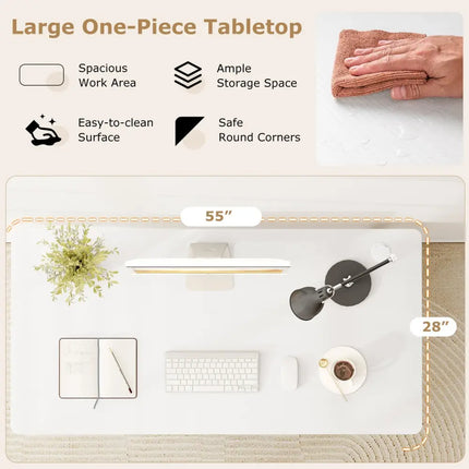 55" x 28" Universal Tabletop for Standard and Standing Desk Frame-Natural Costway