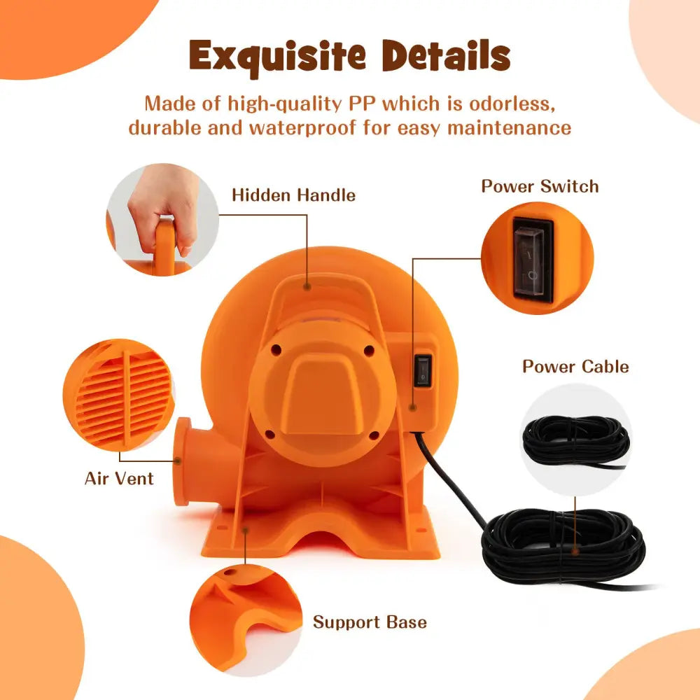 550W Air Blower for Inflatables with 25 feet Wire and GFCI Plug-550W - Orange - Air Blowers