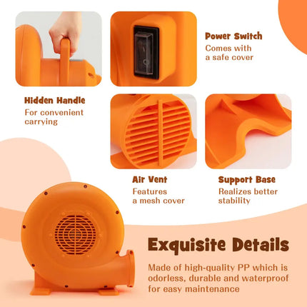 550W Air Blower for Inflatables with 25 feet Wire and GFCI Plug-550W - Orange - Air Blowers