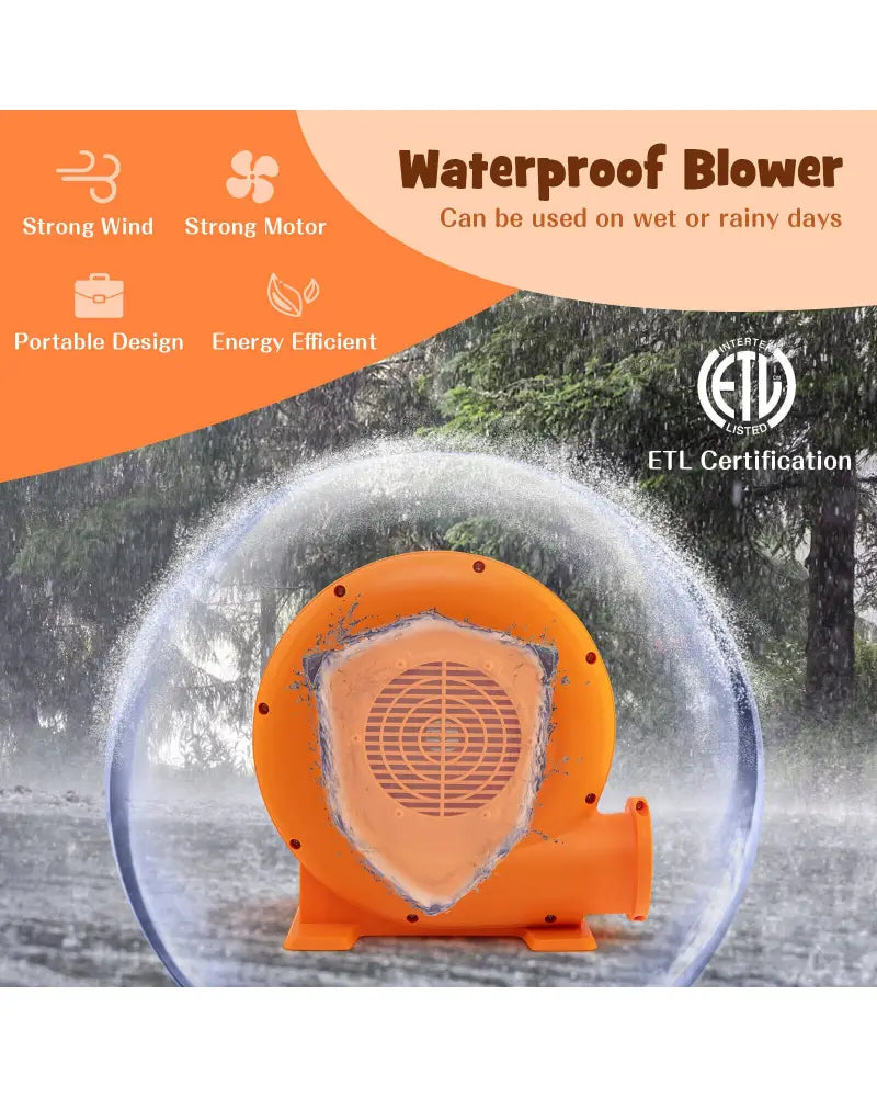 550W Air Blower for Inflatables with 25 feet Wire and GFCI Plug-550W - Orange - Air Blowers