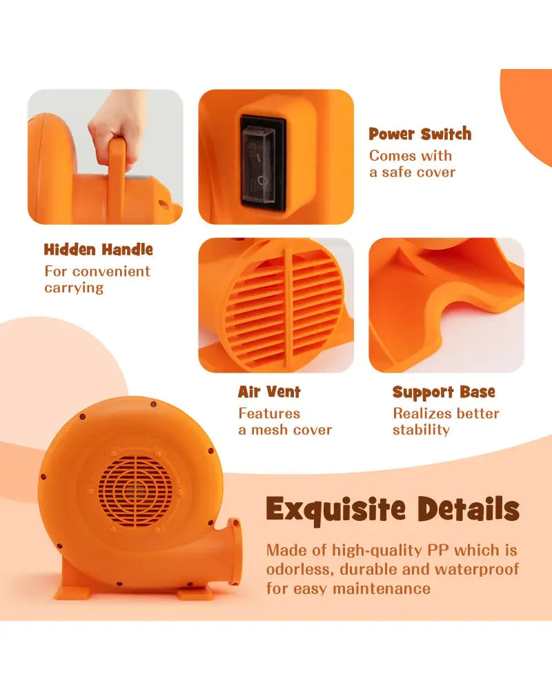 550W Air Blower for Inflatables with 25 feet Wire and GFCI Plug-550W - Orange - Air Blowers