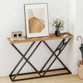 Console de 55 pouces avec cadre métallique solide et rangement en bois
