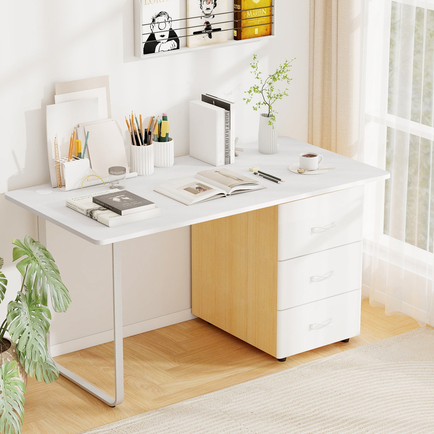 55" x 28" Universal Tabletop for Standard and Standing Desk Frame-Natural