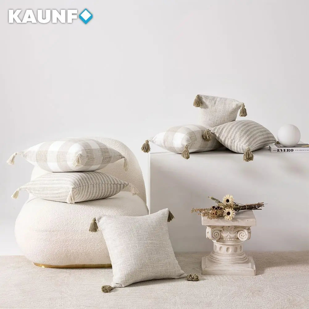 Tassel Cushion Cover – Linen Decorative Pillowcase