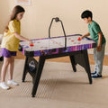 56 Inch Air Hockey Table with LED Digital Scoreboard and Powerful 12V Motor-White - White - Game Room