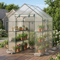 56 x 56 x 77 Inch Walk-in Greenhouse with Observation Windows-White - White - Greenhouses