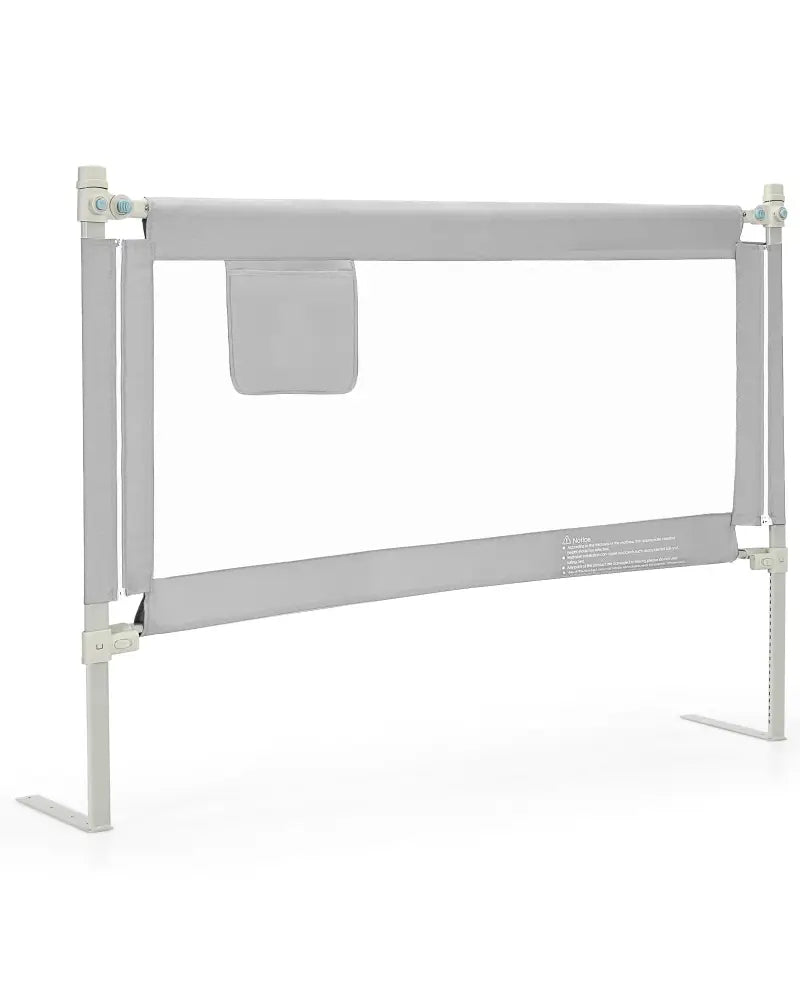 57 Inch Toddlers Vertical Lifting Baby Bed Rail Guard with Lock-Gray - Gray - Bed Rails