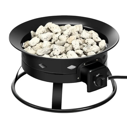 58 000BTU Firebowl Outdoor Portable Propane Gas Fire Pit with Cover and Carry Kit - Black - Fire Pits