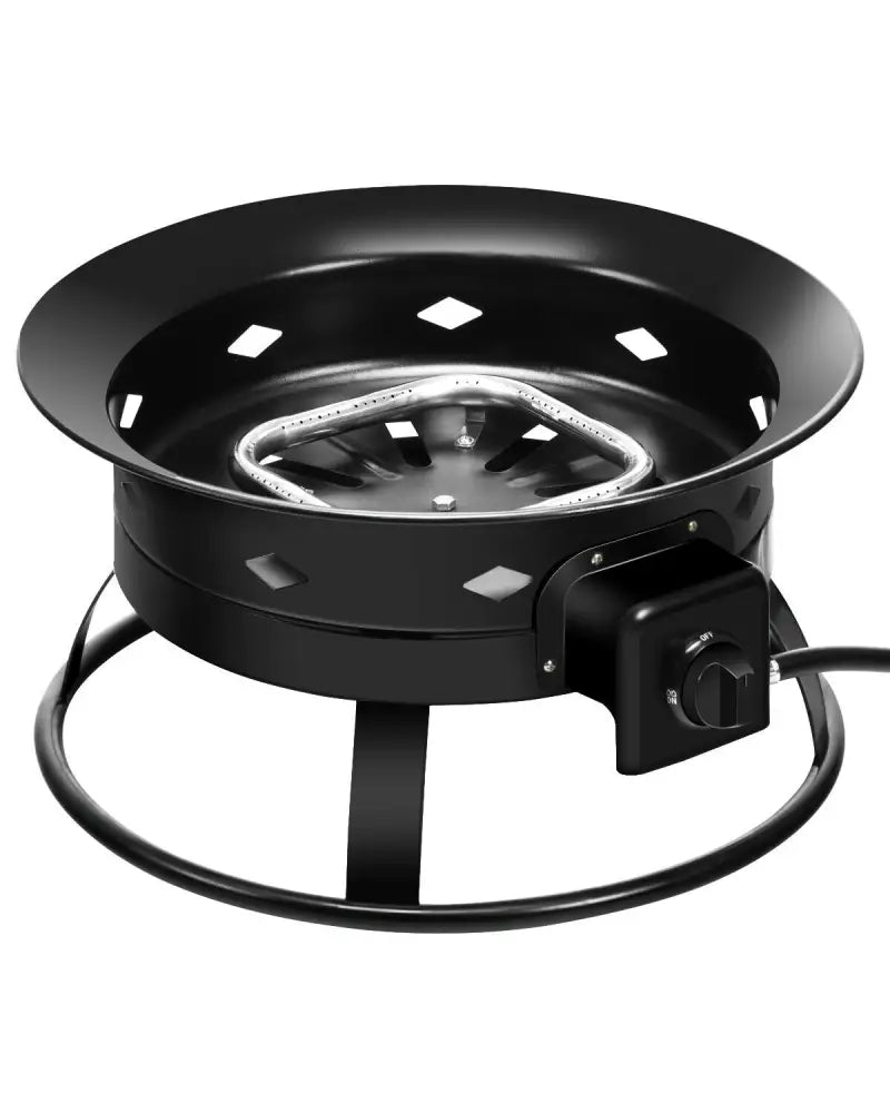 58 000BTU Firebowl Outdoor Portable Propane Gas Fire Pit with Cover and Carry Kit - Black - Fire Pits