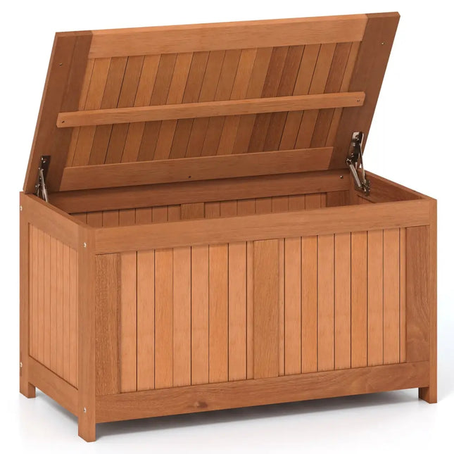 58 Gallon 3 - in - 1 Patio Wood Deck Box with Flip Top for Cushions - s - Oasis Home Essentials