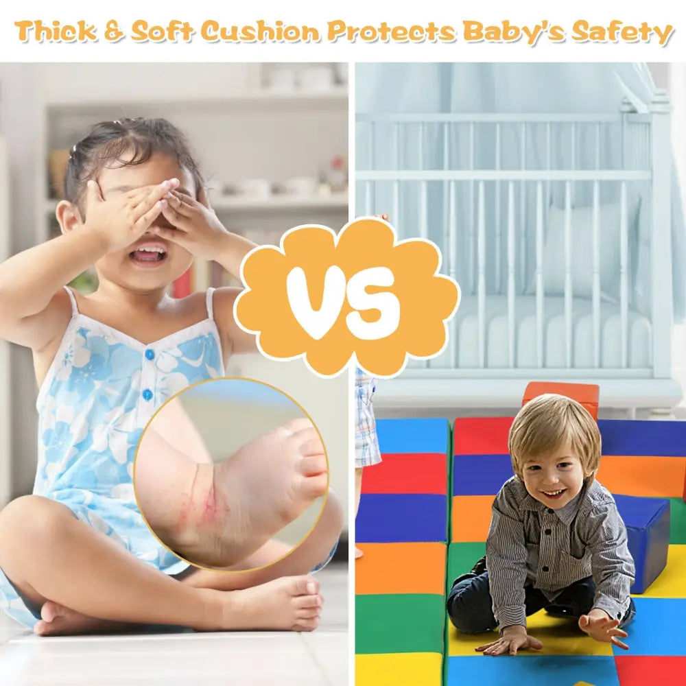 58 Inch Baby Folding Activity Floor Mat Toddler Foam Play Mat - Multicolor - Baby Gyms & Playmats