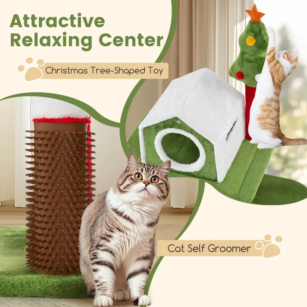 58 Inch Tall Cat Tree Tower Multi-level Pet Climbing and Jumping Tower Furniture with Condos - Multicolor - Cat Trees
