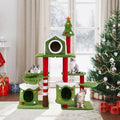 58 Inch Tall Cat Tree Tower Multi-level Pet Climbing and Jumping Tower Furniture with Condos - Multicolor - Cat Trees