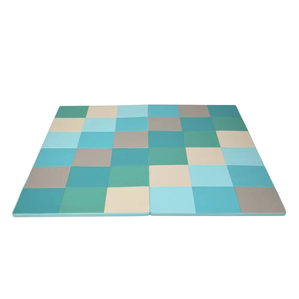58 Inch Toddler Foam Play Mat Baby Folding Activity Floor Mat-Light Blue - Light Blue - Baby Gyms & Playmats