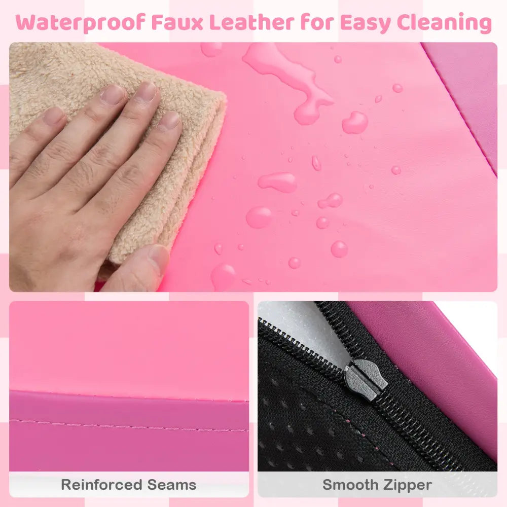 58 Inch Toddler Folding Activity Floor Mat Foam Baby Play Mat-Pink - Pink - Baby Gyms & Playmats