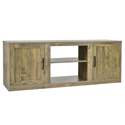 58 Inch TV Stand with 1500W Faux Fireplace for TVs up to 65 Inch-Natural Costway