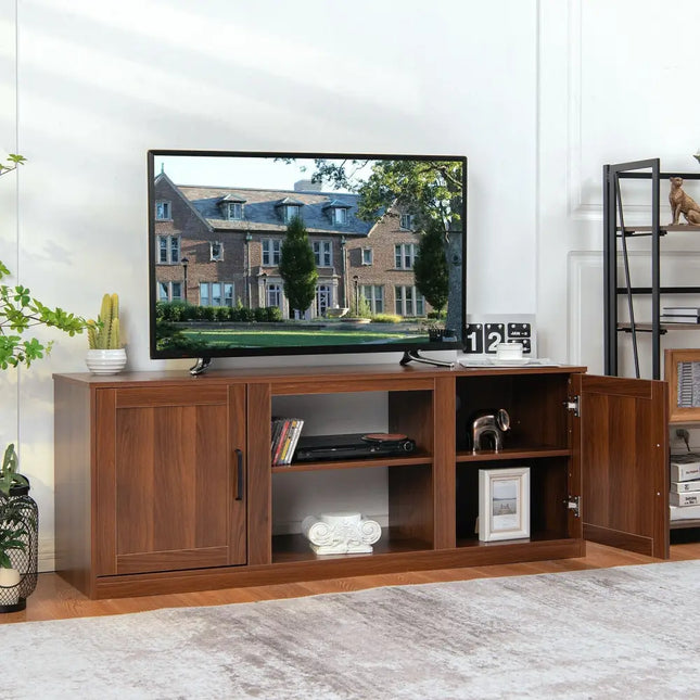58 Inch TV Stand with 1500W Faux Fireplace for TVs up to 65 Inch-Vintage Costway