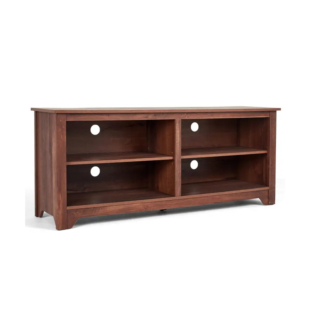 58 Inch Wood TV Stand for TVs up to 65 Inches with 4 Open Storage Shelves - Brown - Entertainment Centers & TV Stands