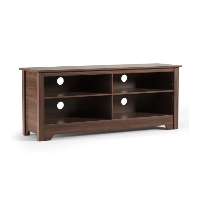 58 Inch Wooden Entertainment Media Center TV Stand - Brown - Entertainment Centers & TV Stands