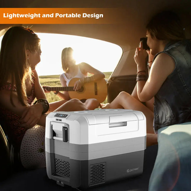 58 Quart Portable Electric Camping Car Cooler - Black & Gray - Coolers