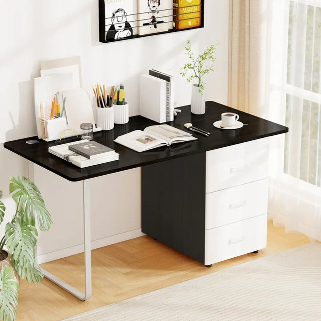 58" x 28" Universal Tabletop for Standard and Standing Desk Frame-Black Costway