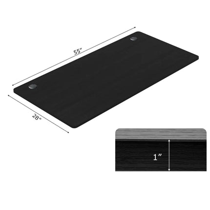 58" x 28" Universal Tabletop for Standard and Standing Desk Frame-Black Costway