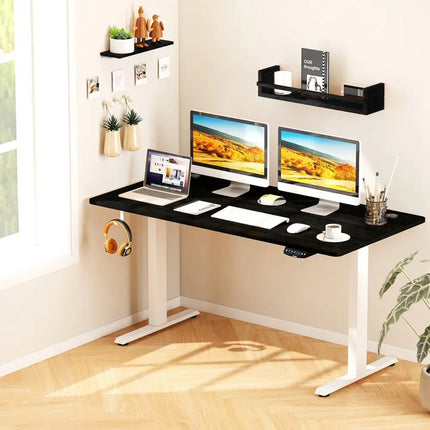 58" x 28" Universal Tabletop for Standard and Standing Desk Frame-Black Costway
