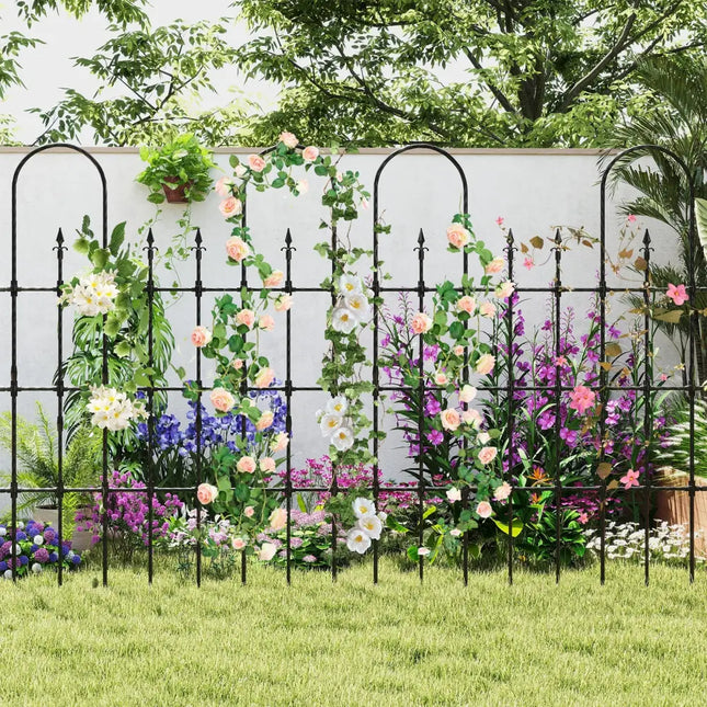 58 x 73 Inch Outdoor Garden Rose Arch Trellis for Climbing Plants - Plant Supports