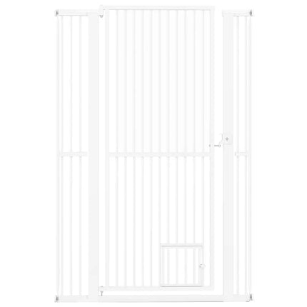 59 Extra Tall Pet Gate Heavy-Duty Metal Cat Gate with Wide Opening-White - White - Pet Gate