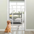 59€ Extra Tall Pet Gate Heavy-Duty Metal Cat Gate with Wide Opening-White - White - Pet Gate