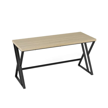 59 Inch Computer Desk with Heavy-duty Metal Frame and Crossbar-Gray Costway