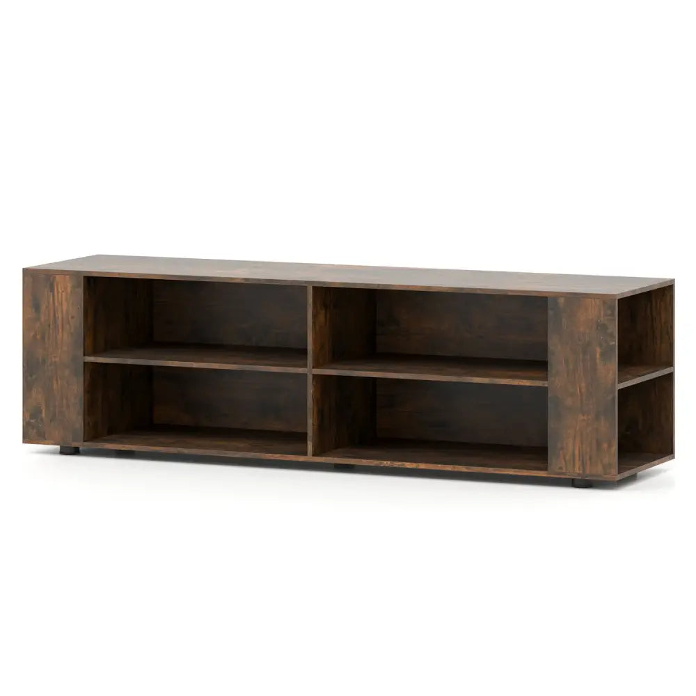 59 Inch Console Storage Entertainment Media Wood TV Stand-Walnut - Walnut - Entertainment Centers & TV Stands