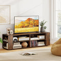 59 Inch Console Storage Entertainment Media Wood TV Stand-Walnut - Walnut - Entertainment Centers & TV Stands